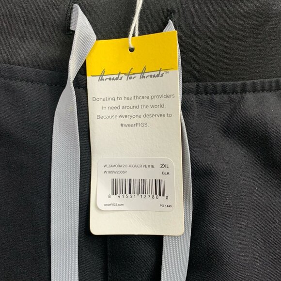 FIGS Scrub Pants Womens XXL Petite Zamora 2.0 Joggers Performance Medical Black - Picture 8 of 11